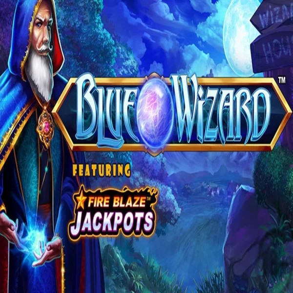Blue Wizard Fire Blaze Jackpots by Rarestone Gaming, showcased at reeelson.com – game logo